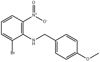 2-Bromo-N-(4-methoxybenzyl)-6-nitroaniline Structure