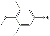 3-ブロモ-4-メトキシ-5-メチルアニリン 化学構造式