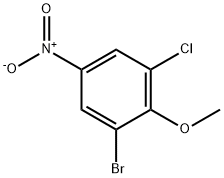 1-Bromo-3-chloro-2-methoxy-5-nitrobenzene 化学構造式