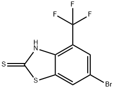 6-BROMO-2-MERCAPTO-4-(TRIFLUOROMETHYL)BENZOTHIAZOLE, 1215206-27-1, 结构式