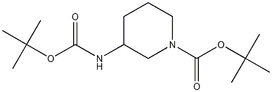 3-[[(tert-Butoxy)carbonyl]amino]-1-piperidinecarboxylic acid tert-butyl ester Structure