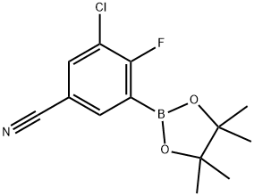 3-Chloro-4-fluoro-5-(4,4,5,5-tetramethyl-1,3,2-dioxaborolan-2-yl)benzonitrile Structure