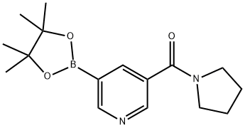 Pyrrolidin-1-yl(5-(4,4,5,5-tetramethyl-1,3,2-dioxaborolan-2-yl)pyridin-3-yl)methanone Structure