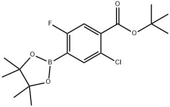 tert-Butyl 2-chloro-5-fluoro-4-(4,4,5,5-tetramethyl-1,3,2-dioxaborolan-2-yl)benzoate Structure