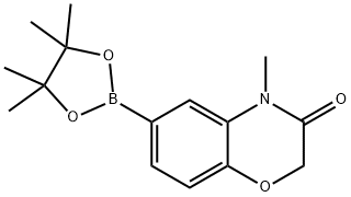 4-メチル-6-(4,4,5,5-テトラメチル-1,3,2-ジオキサボロラン-2-イル)-2H-ベンゾ[B][1,4]オキサジン-3(4H)-オン 化学構造式
