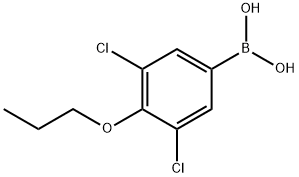 3,5-ジクロロ-4-プロポキシフェニルボロン酸 化学構造式