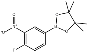 2-(4-fluoro-3-nitrophenyl)-4,4,5,5-tetramethyl-1,3,2-dioxaborolane Struktur