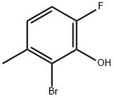 2-ブロモ-6-フルオロ-3-メチルフェノール 化学構造式