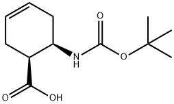 (1S,6R)-6-(tert-butoxycarbonylamino)cyclohex-3-enecarboxylic acid Struktur