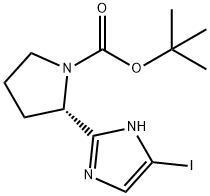 (S)-TERT-BUTYL 2-(5-IODO-1H-IMIDAZOL-2-YL)PYRROLIDINE-1-CARBOXYLATE, 1228552-62-2, 结构式