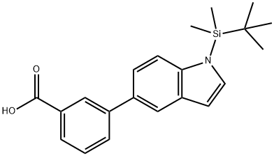 3-(1-(叔丁基二甲基硅烷基)-1H-吲哚-5-基)苯甲酸, 1228957-08-1, 结构式