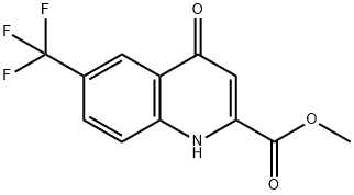 4-ヒドロキシ-6-(トリフルオロメチル)キノリン-2-カルボン酸メチル 化学構造式