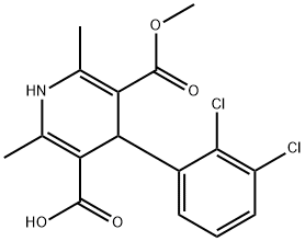 1,4-Dihydro-2,6-dimethyl-4-(2',3'-dichlorophenyl)-5-carboxy methyl-3-pyridinecarboxylic acid Structure