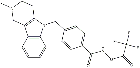 N-羟基-4-((2-甲基-3,4-二氢-1H-吡啶并[4,3-B]吲哚-5(2H)-基)甲基)苯甲酰胺 2,2,2-三氟乙酸盐 结构式