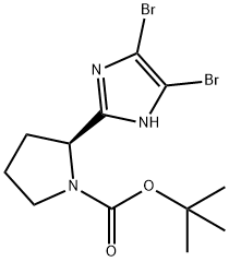 (S)-2-(4, 5-溴-1H-咪唑-2-基)吡咯烷-1-羧酸叔丁酯, 1240893-76-8, 结构式