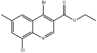 4-Bromo-8-chloro-6-methylquinoline-3-carboxylic acid ethyl ester Structure