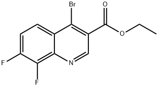 4-Bromo-7,8-difluoroquinoline-3-carboxylic acid ethyl ester Structure