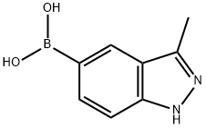 3-メチル-1H-インダゾール-5-イル-5-ボロン酸 化学構造式