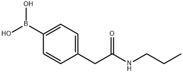 4-(N-プロピルアミノカルボニルメチル)フェニルボロン酸 化学構造式