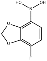 4-フルオロ-2,3-メチレンジオキシフェニルボロン酸 化学構造式