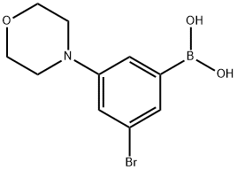 3-ブロモ-5-モルホリノフェニルボロン酸 化学構造式