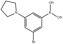 3-溴-5-吡咯烷O苯硼酸, 1256355-16-4, 结构式