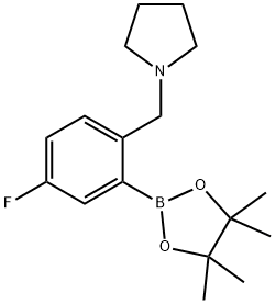1-(4-Fluoro-2-(4,4,5,5-tetramethyl-1,3,2-dioxaborolan-2-yl)benzyl)pyrrolidine Struktur