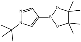1-(叔丁基)-4-(4,4,5,5-四甲基-1,3,2-二氧硼杂环戊烷-2-基)吡唑 结构式