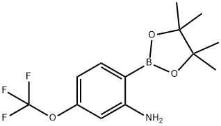2-氨基-4-三氟甲氧基苯硼酸频那醇酯, 1256359-27-9, 结构式