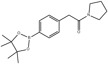 1-(Pyrrolidin-1-yl)-2-[4-(4,4,5,5-tetramethyl-1,3,2-dioxaborolan-2-yl)phenyl]ethanone Structure