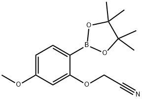 2-(5-Methoxy-2-(4,4,5,5-tetramethyl-1,3,2-dioxaborolan-2-yl)phenoxy)acetonitrile Structure
