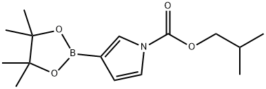 1-(イソブトキシカルボニル)ピロール-3-ボロン酸, ピナコールエステル 化学構造式
