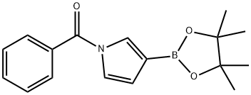 1-ベンゾイルピロール-3-ボロン酸ピナコールエステル 化学構造式