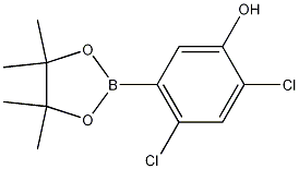 2,4-ジクロロ-5-ヒドロキシフェニルボロン酸ピナコールエステル 化学構造式