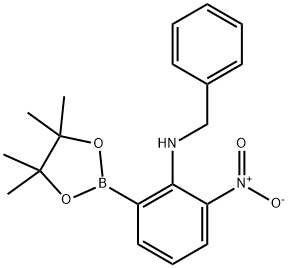 N-Benzyl-2-nitro-6-(4,4,5,5-tetramethyl-1,3,2-dioxaborolan-2-yl)aniline Structure
