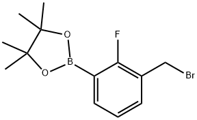 3-溴甲基-2-氟苯硼酸频哪醇酯,1256360-37-8,结构式