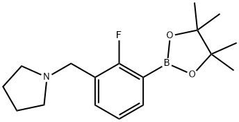 1-(2-Fluoro-3-(4,4,5,5-tetramethyl-1,3,2-dioxaborolan-2-yl)benzyl)pyrrolidine Struktur