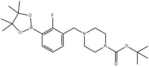 tert-Butyl 4-(2-fluoro-3-(4,4,5,5-tetramethyl-1,3,2-dioxaborolan-2-yl)benzyl)piperazine-1-carboxylat95% Structure