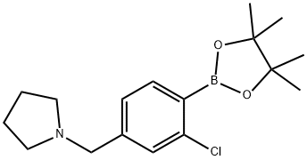 1-(3-Chloro-4-(4,4,5,5-tetramethyl-1,3,2-dioxaborolan-2-yl)benzyl)pyrrolidine Structure