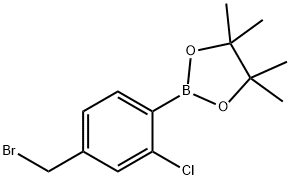 2-(4-(Bromomethyl)-2-chlorophenyl)-4,4,5,5-tetramethyl-1,3,2-dioxaborolane Structure