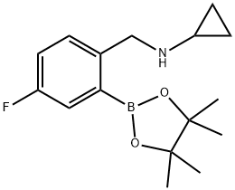2-(环丙基氨基甲基)-5-氟苯硼酸频那醇酯, 1256360-58-3, 结构式