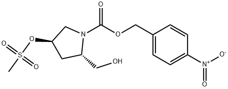 (2S,4R)-2-(Hydroxymethyl)-4-[(methylsulfonyl)oxy]-1-pyrrolidinecarboxylic acid (4-nitrophenyl)methyl ester Struktur