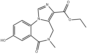 4H-Imidazo[1,5-a][1,4]benzodiazepine-3-carboxylicacid, 5,6-dihydro-8-hydroxy-5-methyl-6-oxo-, ethyl ester Struktur