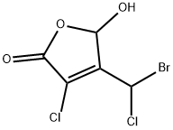 4-(Bromochloromethyl)-3-chloro-5-hydroxy-2(5H)-furanone Structure
