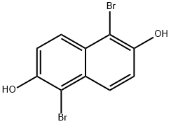 1,5-ジブロモ-2,6-ジヒドロキシナフタレン 化学構造式