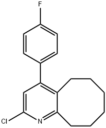 2-氯-4-(4-氟苯基)-5,6,7,8,9,10-六氢环辛烷并[B]吡啶, 132813-14-0, 结构式