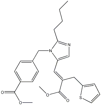 Methyl (E)-3-[2-Butyl-1-[(4-Carbomethoxyphenyl)methyl]imidazol-5-yl]-2-(2-thienylmethyl)-2-propenoate Struktur