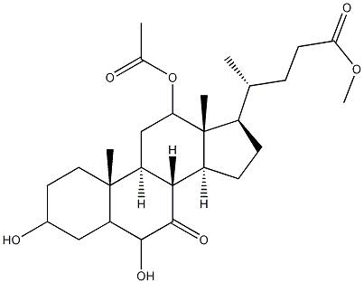 12-(Acetyloxy)-3,6-dihydroxy-7-oxocholan-24-oic acid methyl ester Structure