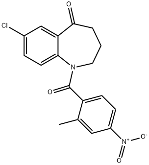 7-氯-1,2,3,4-四氢-1-(2-甲基-4-硝基苯甲酰基)-5H-1-苯并氮杂卓-5-酮, 137982-91-3, 结构式
