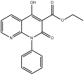 ethyl 4-hydroxy-2-oxo-1-phenyl-1,2-dihydro-1,8-naphthyridine-3-carboxylate Struktur